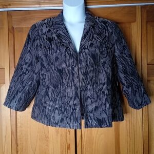 Coldwater Creek Women’s Black White Textured Jacket Blazer Size 16 NWT $129.95